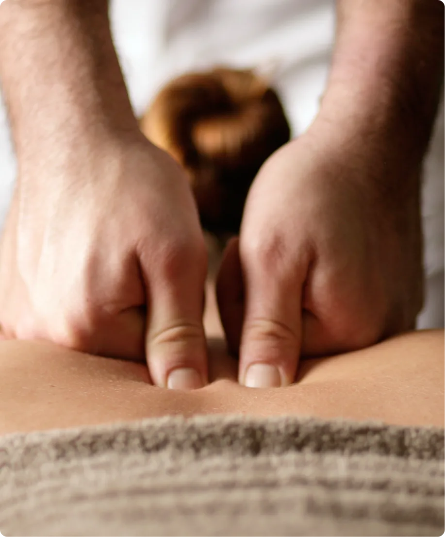 Person receiving a Custom Massage